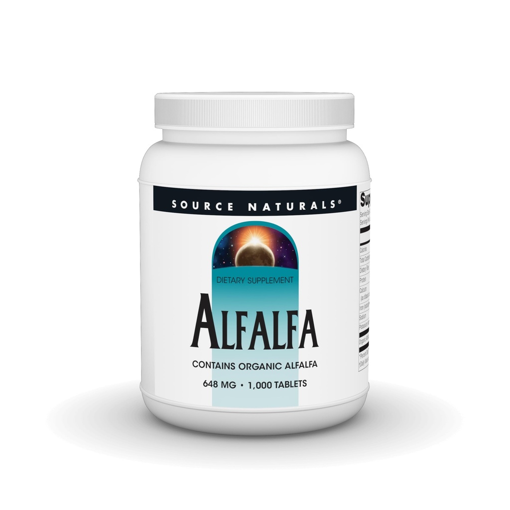 Source Naturals Alfalfa 10 Su Diyeti Tamam - 1000 Tabletler