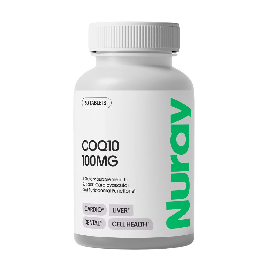 Nuray COQ10 100 mg ve Vitamin E Chewable Tabletler - Hızlı Dis çözülme Orange Flavored Energy Supplements - Supports Heart Health & Liver Function - 60, Vegetarian, Gluten Free