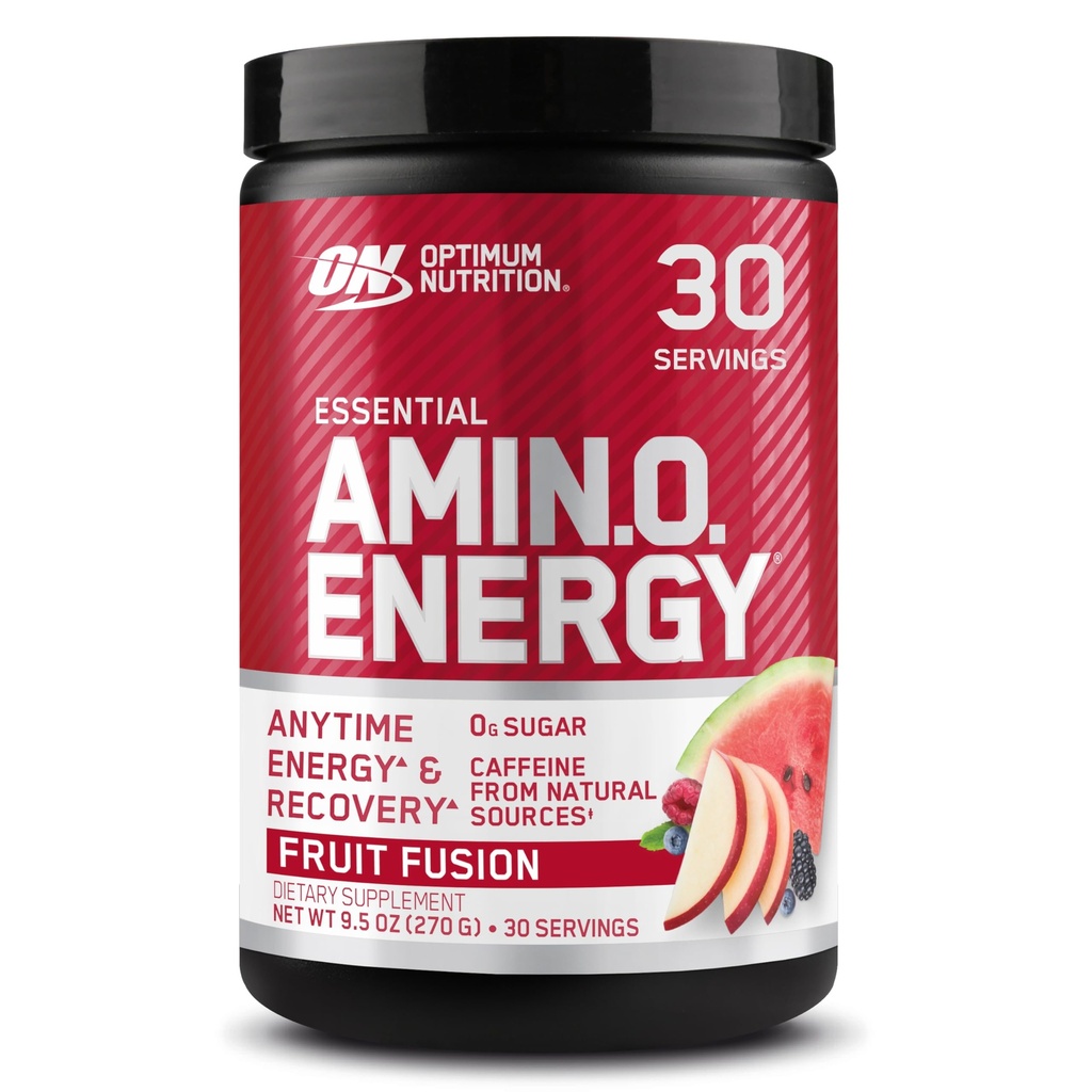 Optimum Beslenme Amino Enerji - Yeşil Çayla Çalışmak, BCAA, Amino Asits, Keto Friendly, Green Coffee Extract, Energy Toz - Meyve Fusion, 30 Hizmet (Pazarlama Mayıs Vary)