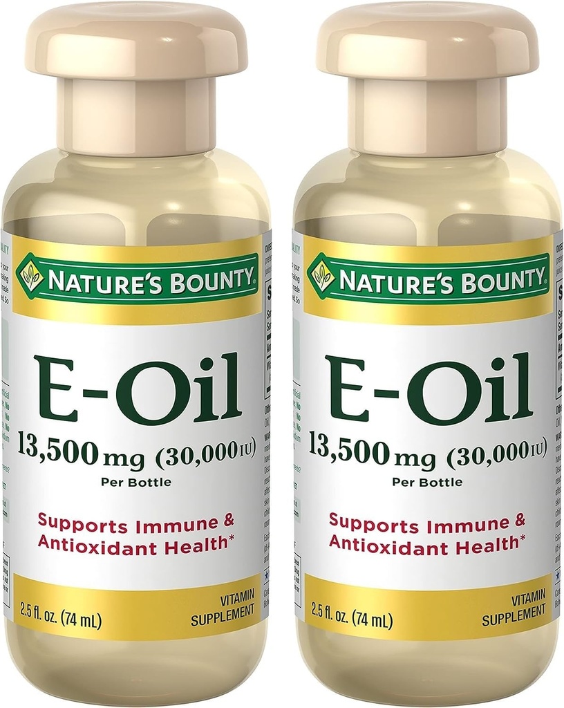 Nature's Bounty Vitamin E Oil, Supports Immune & Antioxy, 30,000IU Vitamin E, Topical or Oral, 2.5 f Oz (Pack of 2)