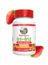 MaryRuth Organics Vitamin D3 B12 Gummies | USDA Organik | 2 Ay Supply | Yetişkinler ve Çocuklar için D & B12 Vitamin Supplements | Bone Health | Health Levels | Non-GMO | 60 Hizmet