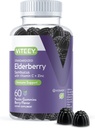 Yetişkinler için Viteey Sambucus Elderberry Gummies - Yaşlı Vitamin C ve çinko Immunity Gummies - Vegan, Gluten-Free - 60