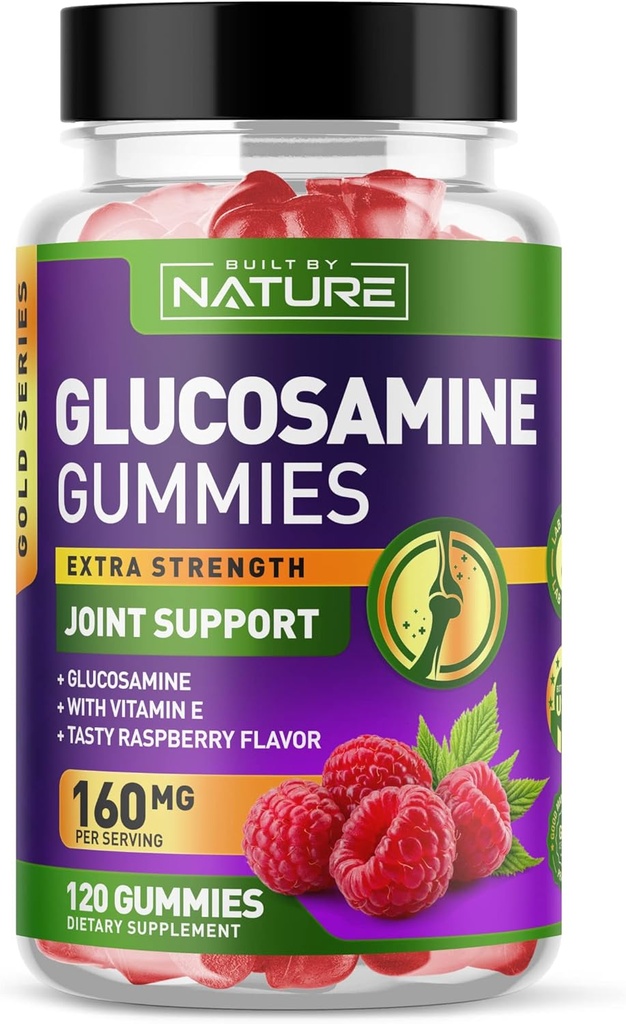 Vitamin E ile Glucosamine Gummies - Gelişmiş Ortak Destek Gummy Supplement, High Potency Antioxy, Comfort for Back, Dizs, Hands - 120 Gummies
