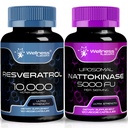 WELLNESS LABSRX Resveratrol Capsules 10000 mg - Nattokinase Supplement Capsules - 5000 FU FU FU FU FU FU