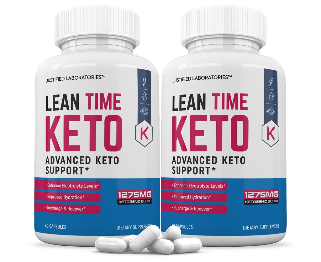 (2 Pack) Lean Time Keto Pills 1275MG New & Geliştirilmiş Formula Contains Apple Cider Vinegar Ekstra Virgin Zeytinyağı Toz Yeşil Çay Broşürü 120 Capsules