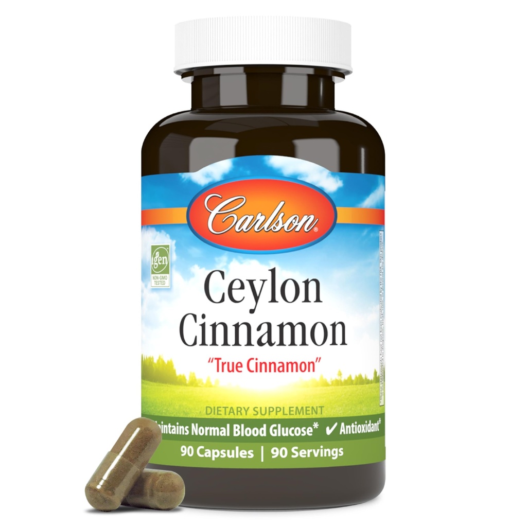 Carlson - Ceylon Cinnamon, Cinnamon Supplements, 500 mg, Cinnamon Türlü Pills, Ceylon Cinnamon Capsules, 90 Capsules.