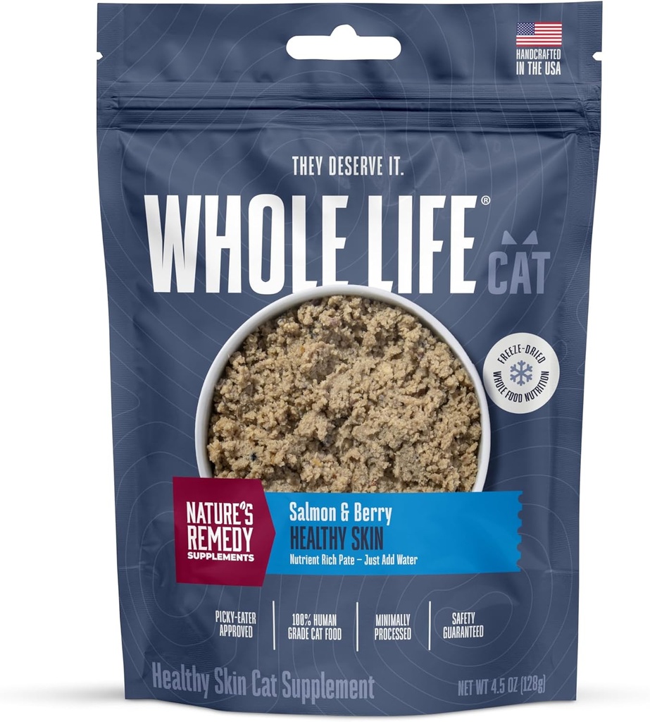 Tüm Life Pet Health Skin ve Coat Cat Supplements for Kuru Skin, Alerji & Stomach Relief, Cat Immune & Digestive Support - Probiyotiks & Omega 3 for Cats, Cat Food Add Ins - 30-Day Supply