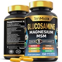 Erkekler ve Kadınlar için Glucosamine MSM Supplement - 11in1 Formula - Magnezyum, Turmeric, Boswellia, Quercetin, Burdock Root ve More | Ortak & Hareketli Destek - 150 Capsules