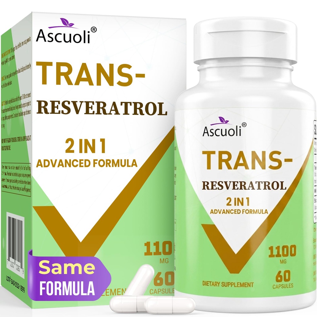%99 Ultra 1080 Trans-Resveratrol 1100 mg, 3in-1 Gelişmiş Formula Organik Resveratrol Tamam, Max Antioksi, Anti-Aging, Skin Health, Hücre Onarımı, NAD+, Immune & Energy, 60 Caps