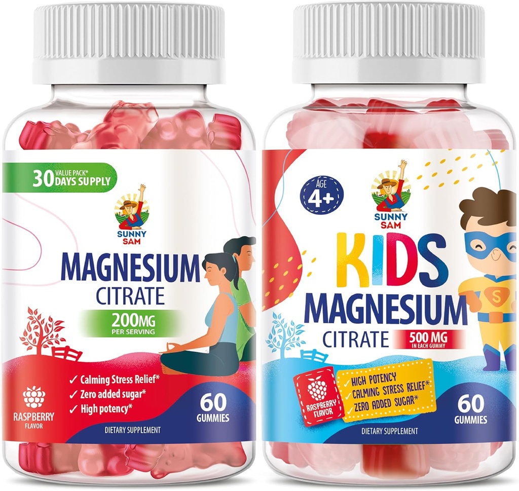 Çocuklar ve Yetişkinler için Magnezyum Gummies - 500 mg - Calm Magnezyum Chews - Magnezyum Citrate Chewable Supplement for Mood & Muscle Support
