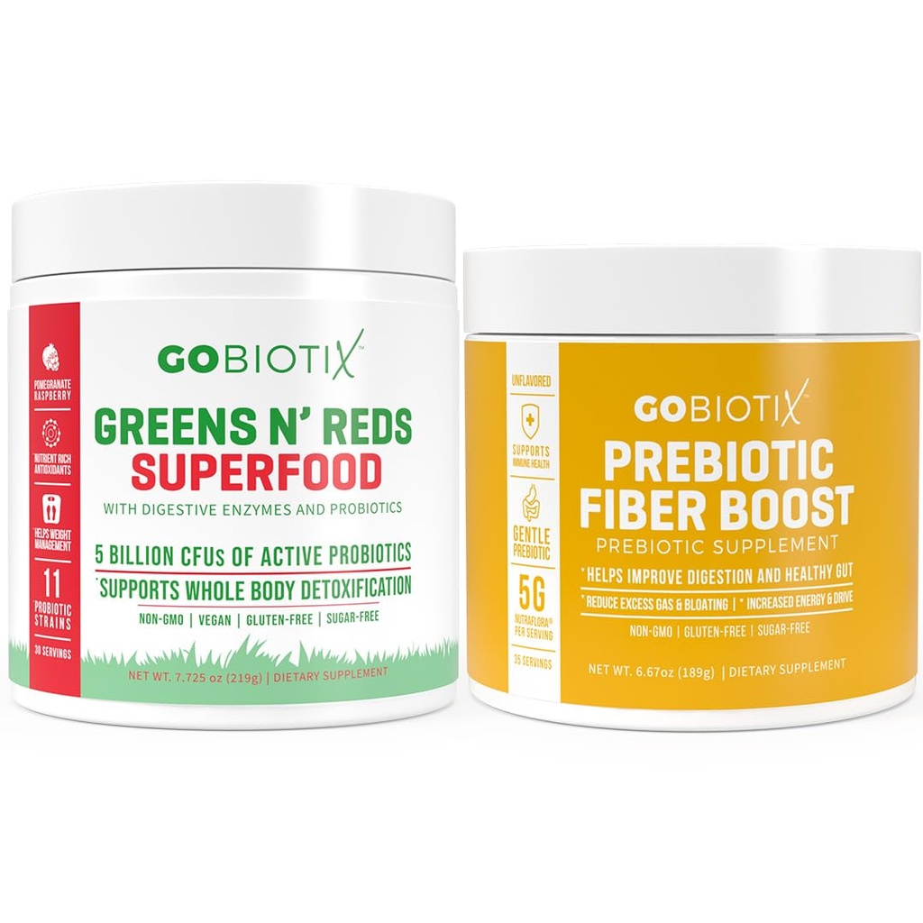 GOBIOTIX Sche Prebiyotik Fiber Supplement + Super Greens Toz N' Super Reds Toz