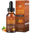 (2 Pack) Organik Turmeric Curcumin Supplement with Black Pepper and Ginger - Sıvı Turmeric Extract Drops ( Cinnamon, Rosemary) - Hareketlilik ve Flexability Support and Digestive Health - 1 Fl Oz Oz Oz