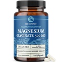 Magnezyum Glycinate 500 mg | Yüksek Absorpsiyon | Kas Rahatlama, Bones, Heart, Nerve, Sleep & Calm Kadınlar ve Erkekler için Destek | Magnezyum Chelate Supplement & Bisglycinate Kompleks | 240ct