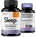Sandhu'nun Uyku 60 Capsules – Non-Habit 5in-1 Sleep Aid Supplement with Melatonin, Magnezyum, GABA, L-Theanine & 5-HTP