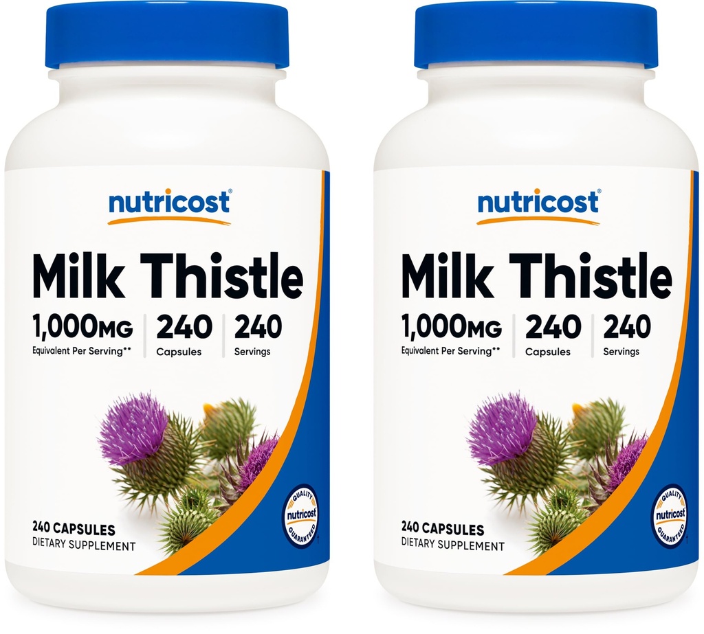 Nutricost Milk Butle 1.000 mg Equivalent, 240 Capsules (2 Pack) - 4:1 Ekstraksiyon - Vegan, Non-GMO ve Gluten Free