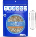 Capsuline Uzunluk 0 Boş Gelatin Capsules, Clear - 10000 Count | Gluten Free, Kosher, Non-GMO sertifikalı | Pure Bovine Pill Caps for DIY Tamam Filling