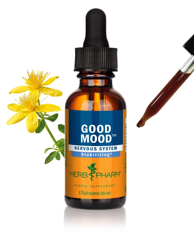 Herb Pharm Good Mood Liquid Herbal Formula ile St. John's Wort Sağlıklı Duygusal Denge için - 1 Ounce