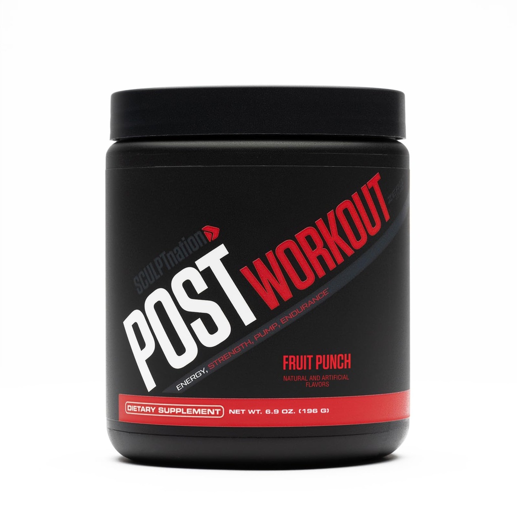 Sculpt Nation by Voloed Post Workout - Kreta Kompleks Post Workout Muscle Recovery and Builder with Energy Support, Kretine Monohidrat ve Amino Acids, Fruit Punch Flavor - 30 Hizmet