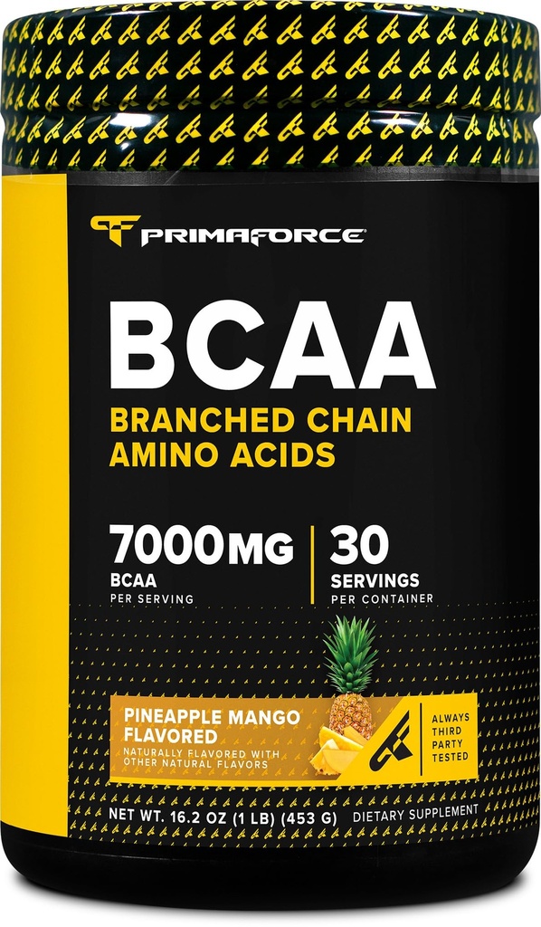 Primaforce BCAA Toz (Pineapple Mango) (30 Hizmet) - 7000MG 2:1 BCAAs, Post-Workout Recovery, Miss Acids ve Real Salt for Men & Women