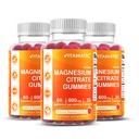 Vitamatic Magnezyum Gummies hizmet başına 600 mg - 60 Vegan Gummies - Rahatlama, Kas, Bone & Energy Support - 3 Pack