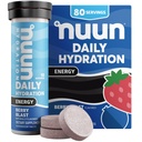 Nuun Energy Electrolyte Tabletleri BTC ile, Yeşil Çay Üretiminden Caffeine, B12, B6, B5, Magnezyum & 4 Diğer Elektrolytes, Gluten Free & Vegan, Berry Blast, 8 Pack (80 Hizmet)
