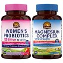 Vitalitown Magnezyum + Probiyotik Sche (Pack of 2) | 10in-1 Magnezyum & Women's Probiyotiks 120 Milyar CFUs | 90 Magnezyum Caps & 30 Probiyotik Caps