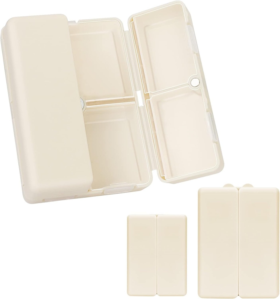 FYY 2 Apples Daily Pill Organizer, 7 Karşılaştırmalı Pill Case Travel Pill Organizer, [Folding Design] Pill Box for Purse Pocket to Hold Vitamins,Cod Liver Oil,Supplements and Drug-Whiter