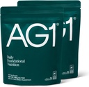 AG1 Yeşils Toz Tamamı | Gut Health | Multivitamin, Probiyotik, Gluten Free, Vegan ve Keto Friendly | 75 Vitamin (Athletic Greens) - 2 Pack, Classic Formula (30 Pouch)