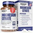 Premium Magnezyum Citrate 500 mg Capsules (Citrato de Magnesio) Yüksek Abpsiyon Formula Chelated Buffered Citrate to Support Digestion, Bone, Sleep & Muscle Health - 120 Capsules