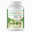 California Essentials Magnezyum Glycinate 400 - Chelated, High Abxia Elemental Magnezyum for Muscle Relief, Bone & Heart Support -Vegan, Non-GMO, Gluten-Free ( Count360s (Pack of 1)