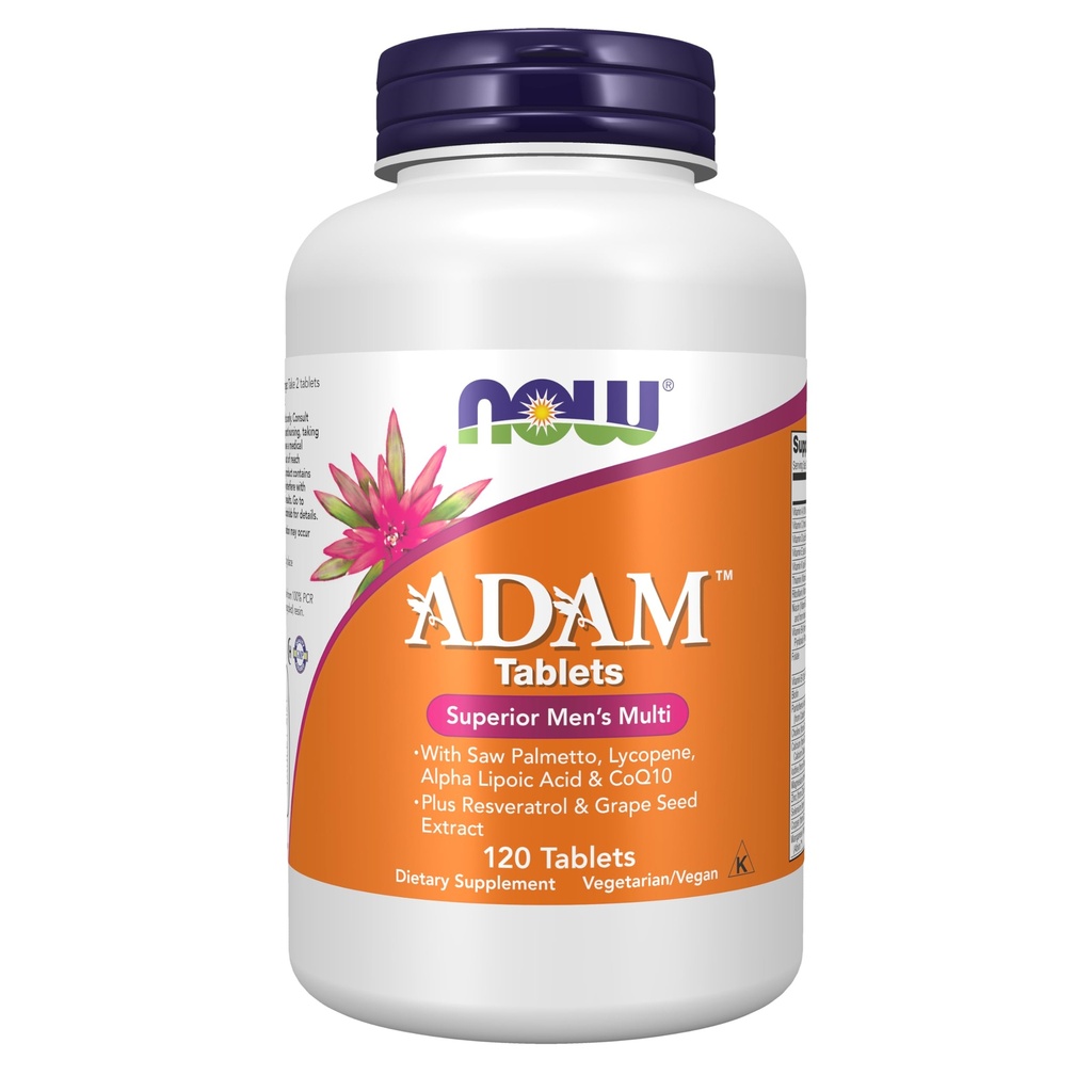 Şimdi Gıdalar Tamamlıyor, ADAMTM Erkeklerin Multivitamin with Saw Palmetto, Lycopene, Alpha Lipoic Acid and CoQ10, Plus Natural Resveratrol & Grape Tohumu, 120 Tablet