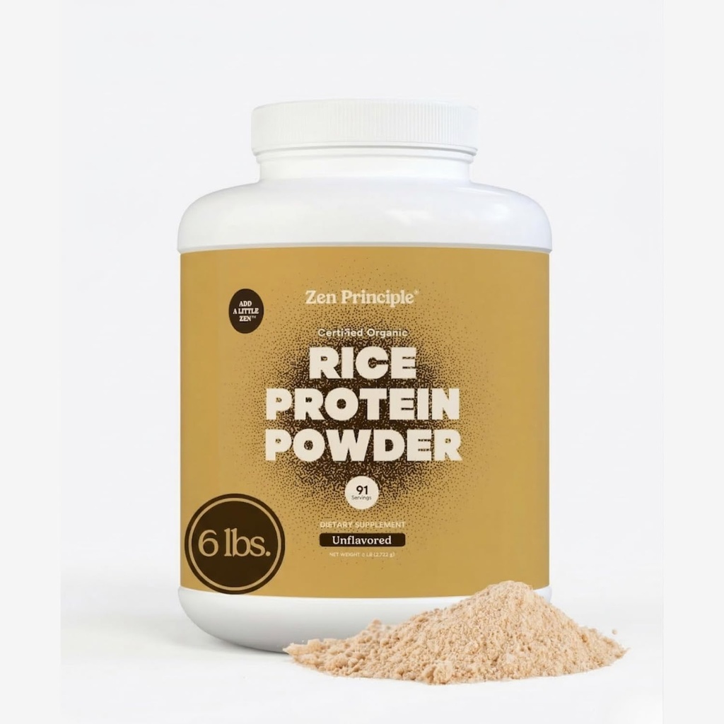 Zen Prensip Organik Brown Rice Protein 6 LB. USDA sertifikalı Organik. Selam olsun. -GMO. Vegan.