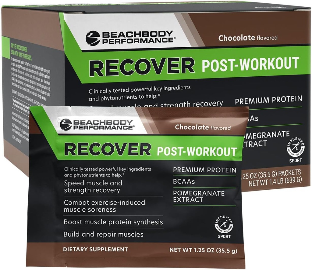 BODi Recover Whey Protein Tozu - 20g proteini ile Kas Kurtarma için Post-Workout Chocolate Whey Supplement, BCAAs, Pomegranate Ekstraksiyon - Hızlı Kurtarma - 18 Hizmet Paketleri