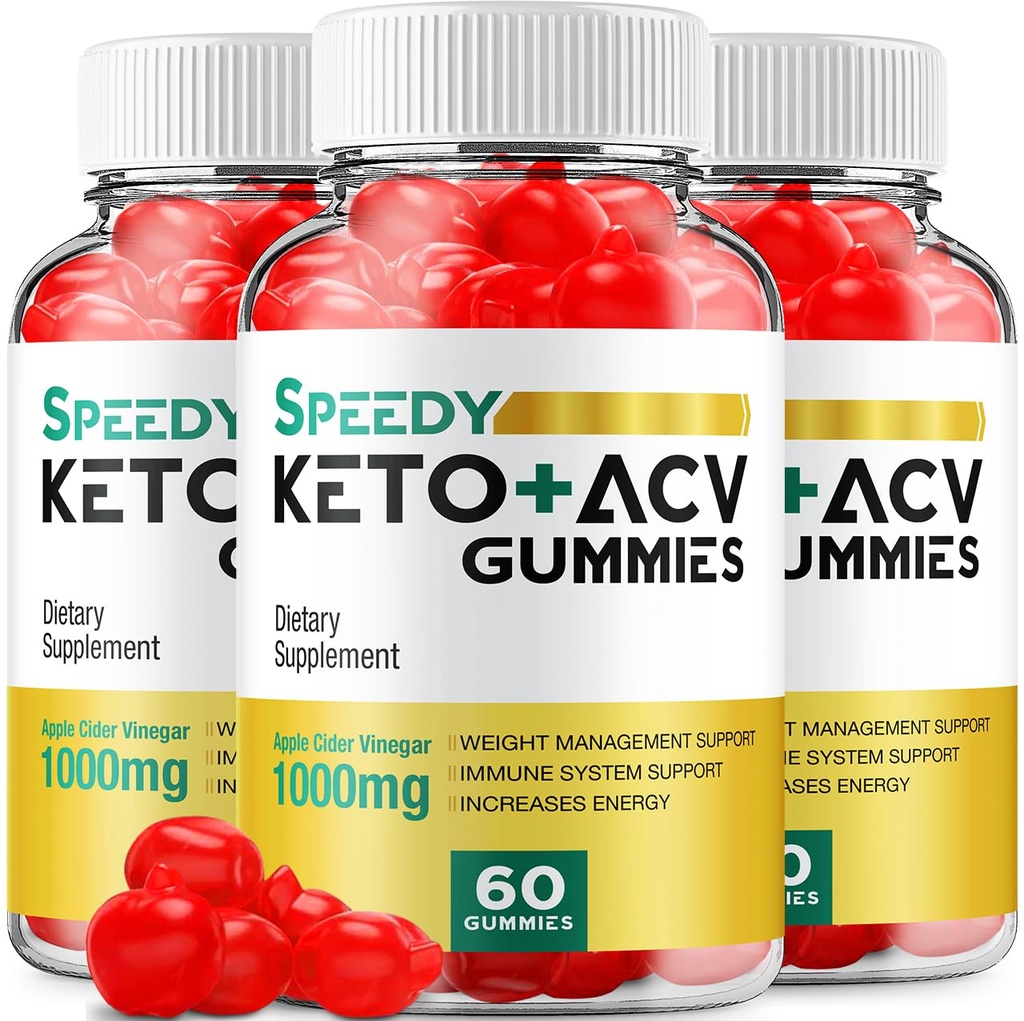 (3 Pack) Hızlı Keto ACV Gummies - Gelişmiş Formula Hızlı Keto Plus ACV Gummies Apple Cider Vinegar Speedy ACV Diyetary Supplement Men Women (180 Gummies)