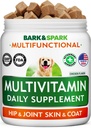 BARK&SPARK Vitaminleri & Supplements - Köpekler için Çokvitamin Chewable Tedaviler - Ortak Destek + Omega için Skin & Coat + Probiyotikler için Glucosamine Chondroitin - Multivitamin