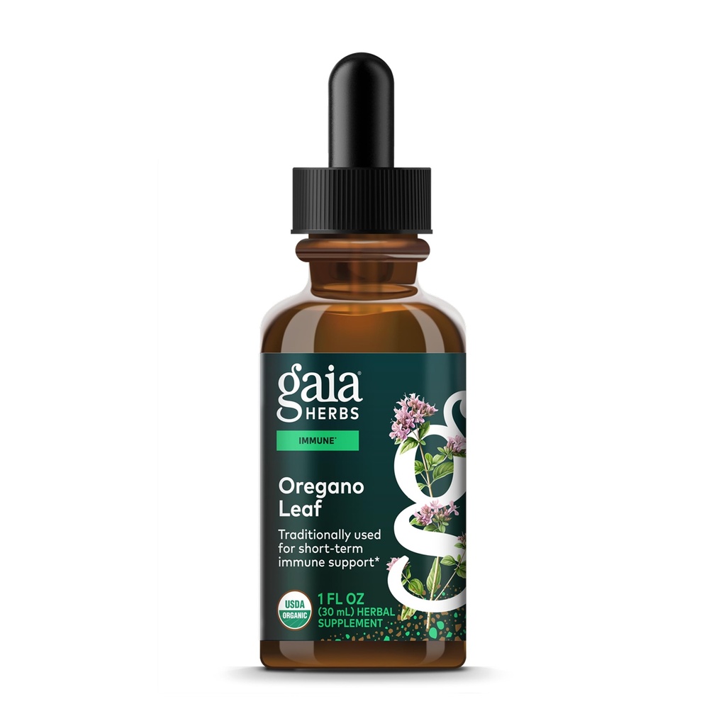 Gaia Herbs Oregano Leaf - Immune Support Herbal Supplement - Oregano Leaf Extract ile - sertifikalı Organik - 1 Fl Oz (23 hizmet)