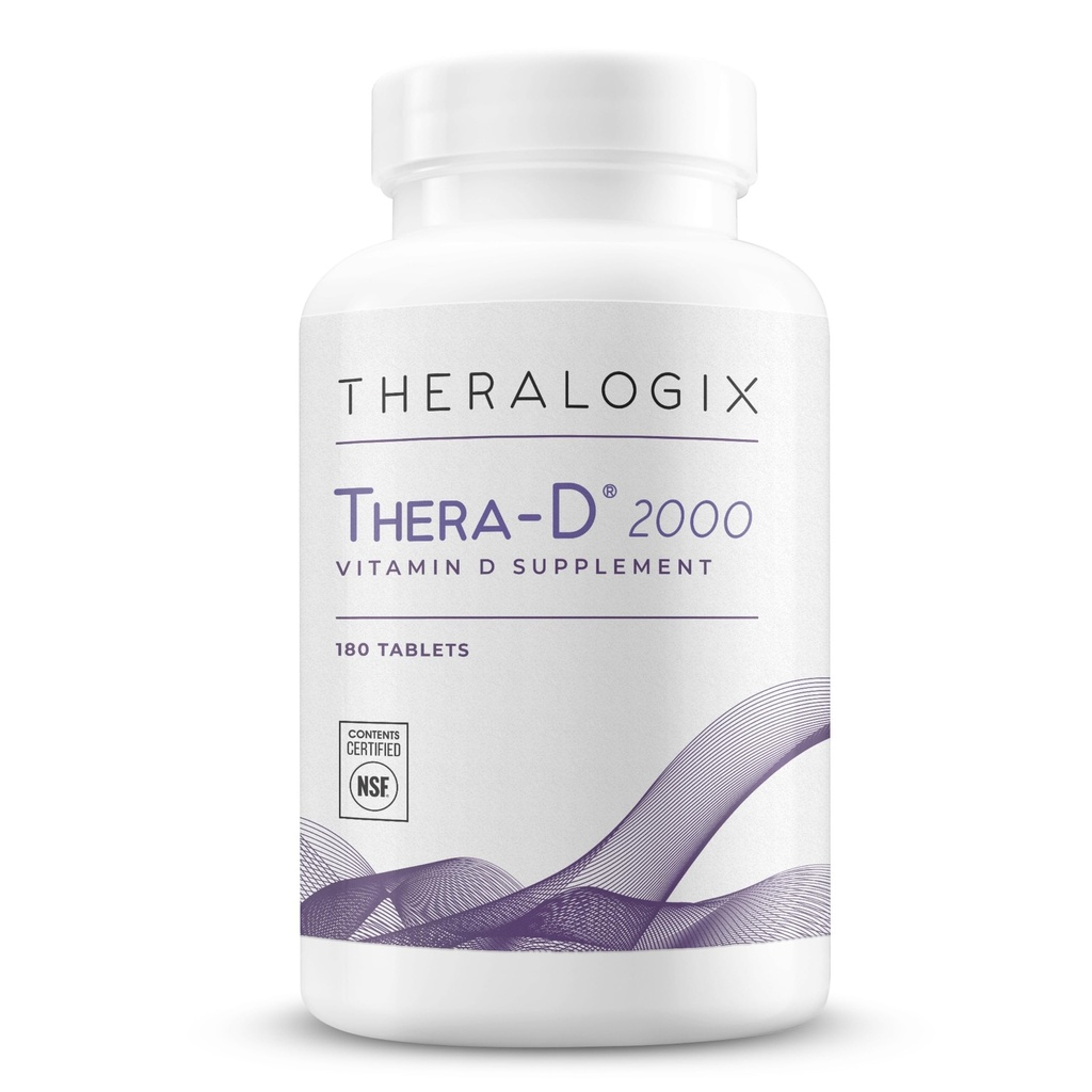 Theralogix Thera-D 2000 Vitamin D Supplement - 2.000 IU (50 mcg) Vitamin D3 Tablet - 180 Gün Supply - Immune Support Supplement for Women & Men - Aids Bone & Heart Health - NSF sertifikalı -180 Tabletler