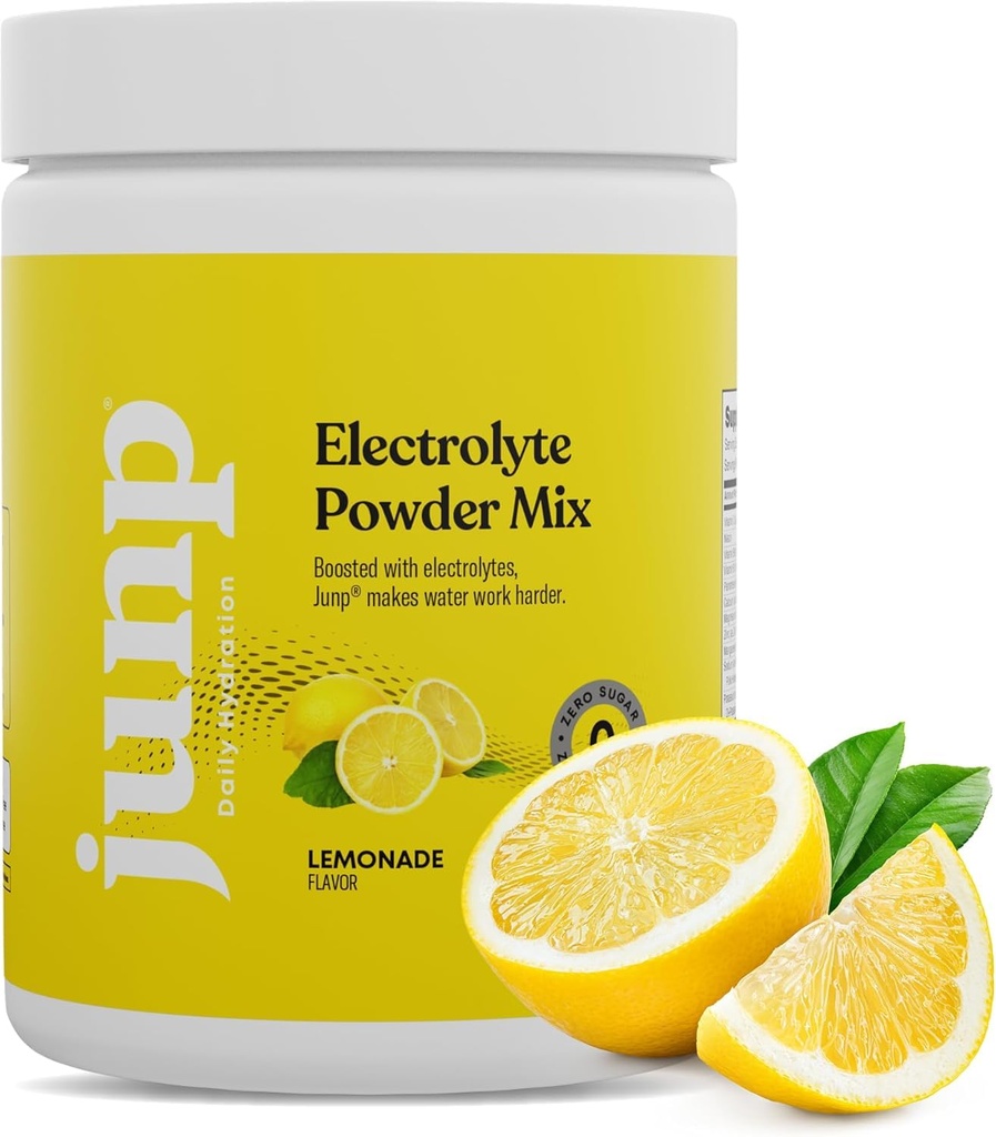 JUNP Electrolytes Toz No Sugar No Carbs – Lemonade Keto Electrolyte Drink Mix - Pyum & Salt Hydration Toz Elektrolytes - Zero Calorie Sugar Free Electrolyte Toz, Kosher, 90 Hizmetler