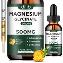 Magnezyum Glycinate 500 mg - Liquid Drops, Ashwagandha, L - Theanine, Chamomile - Calm & Stress Relief, Relaxation, Restful Sleep, Muscle Heart Health, Vegan 2 Fl Oz (30 Gün)