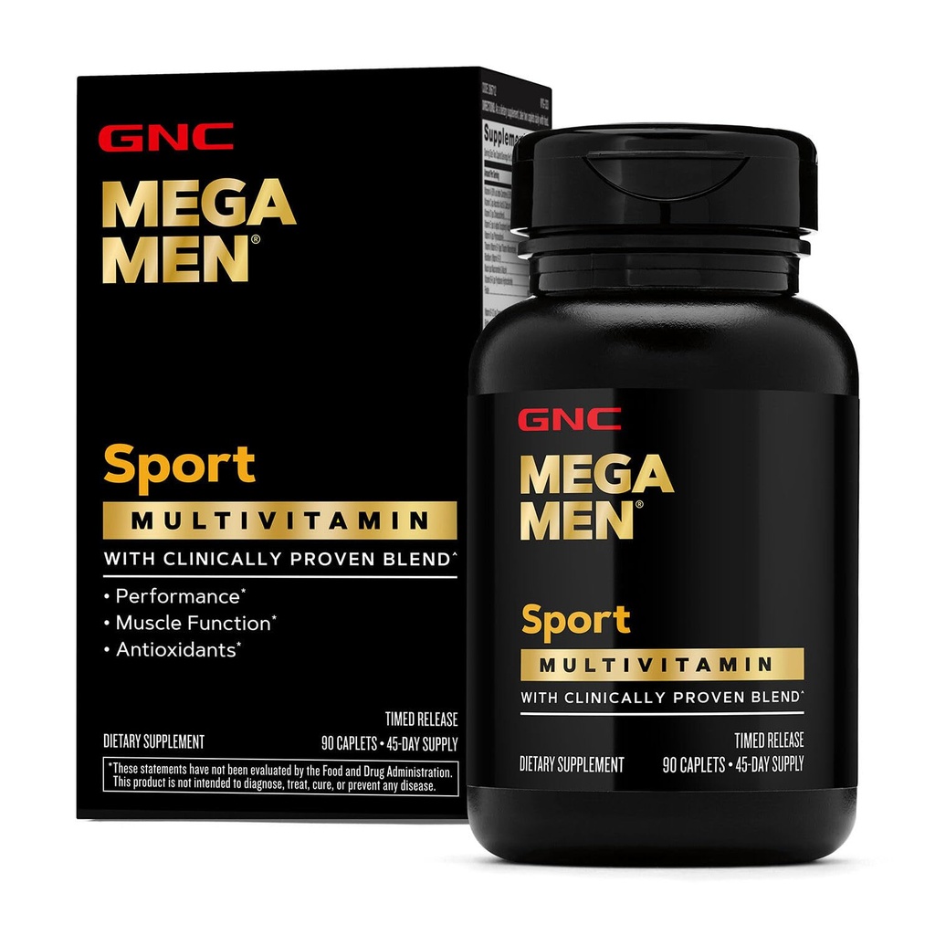 Mega Men Sport Multivitamin Caplets, Athletic Performance Beslenme, Kas Fonksiyonları, Klinik olarak Daha İyi Hissetmek, Antioksis, B Vitaminleri, Enerji Üretimi, Zamanlı Yayın, 90 ct, 45 svgs