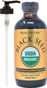 PRIME NATURAL Organik Siyah Tohum Petrol 8oz | Soğuk Baskı Unrefined High Thymoquinone 1.7% USDA Sertifikalı | Türk Köken Potent Pure Nigella Sativa Sıvı | Vegan Omega 3 6 9, Antioksit