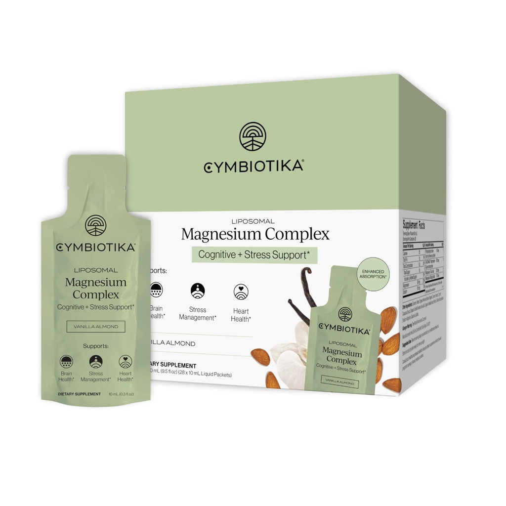 CYMBIOTIKA Liposomal Magnezyum L-Threonate 1300 mg – Beyin Sağlığı, Hafıza, Odak ve Stres Desteği – Ruh Clarity ve Mood Balance, ABD'de Yapılmış 1 Ay Supply