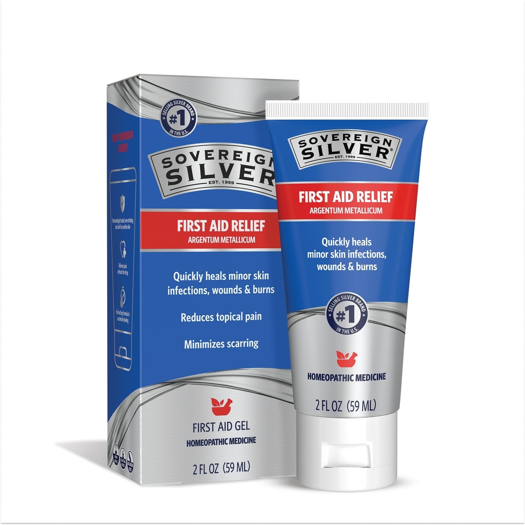 Sovereign Silver First Aid Gel - Argentum Metallicum Gel Yara Bakım Desteği, Küçük Cilt Irritations için Topical Skin Care - 2 fl oz (59 mL)