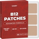 VIORY B12 Patches (160 of 60) - Kadınlar ve Erkekler için% 100 Doğal Patch - Şirketleşme, Enerji, Focus & Body Support - Geliştirilmiş Formula