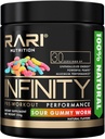 INFINITY -% 100 Natural Preworkout Toz for Energy, Focus, and Performance - Men and Women - Vegan and Keto Friendly - No Kretine - 30 Hizmet (Sour Gummy Worm)