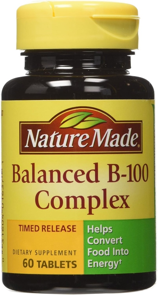 Doğa B-100 Kompleksi Zaman Yayın Tabletleri, Metabolik Sağlık için 60 Kont (Pack of 3)