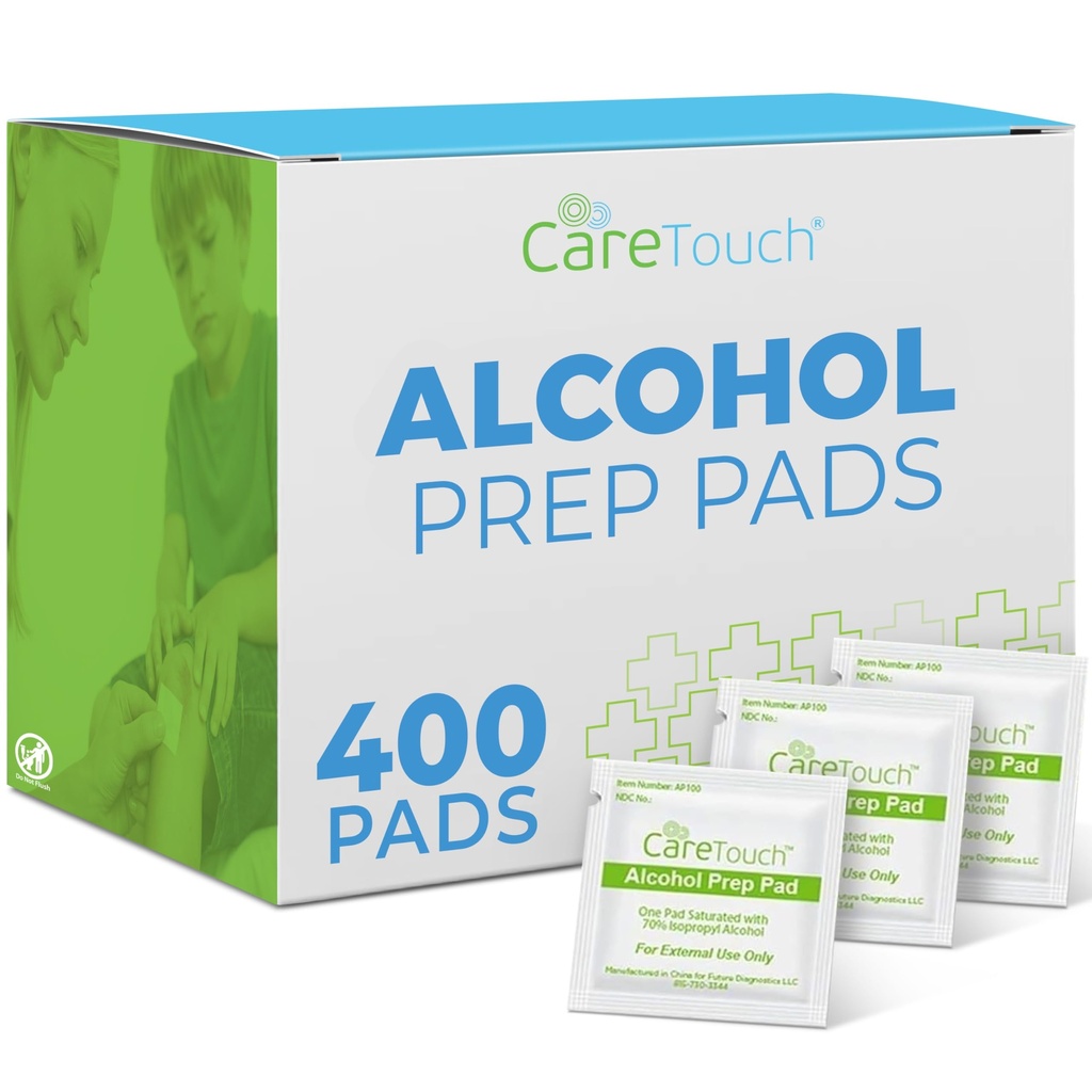 Alkol Wipes Bireysel olarak yuvarlandı - Prep Pads% 70 Isopropyl Alkol, Home, Medical & First Aid Kits Sterilized, Antiseptic 2Ply Swabs 400 Countbs