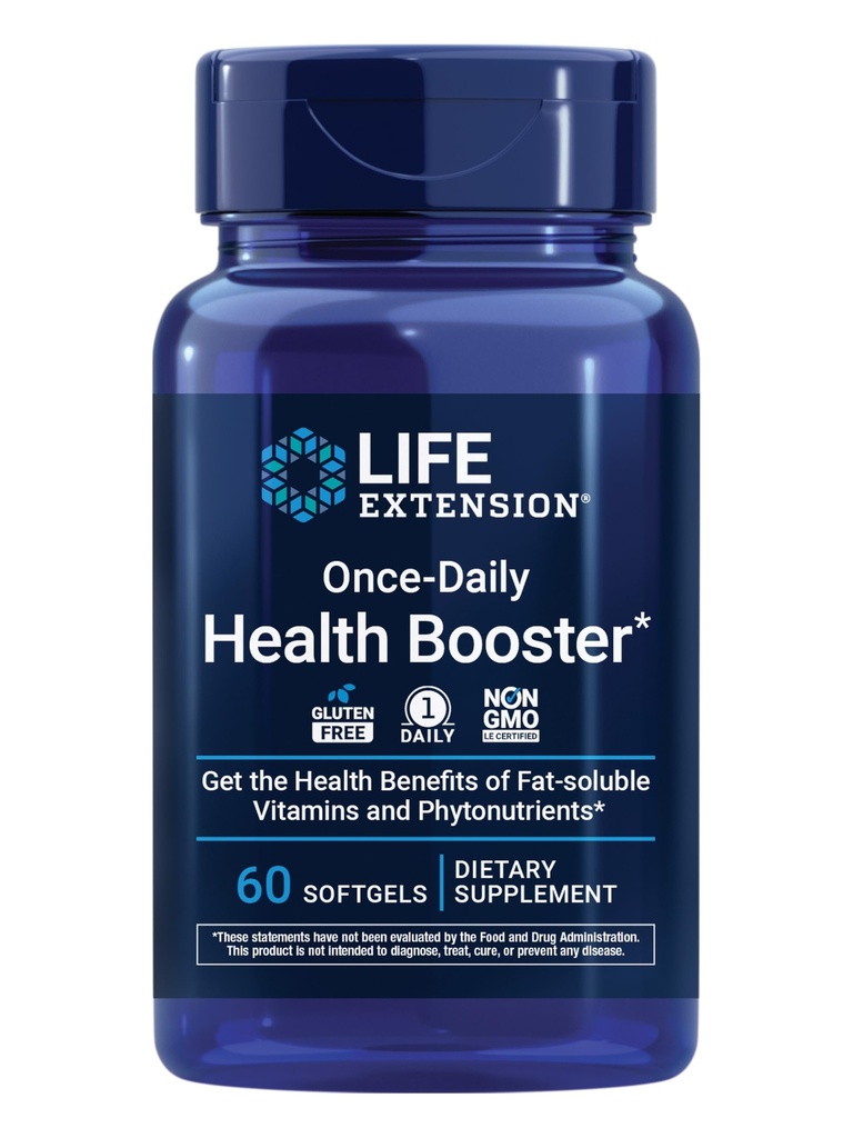 Life Extension Once-Daily Health Alert - Vitamins & Nutrients Supplement for Whole-Body Health - Vitamin K Kompleksi, Vitamin E, Saffron, Lutein ve More - Non-GMO, Gluten-Free - 60 Softgels