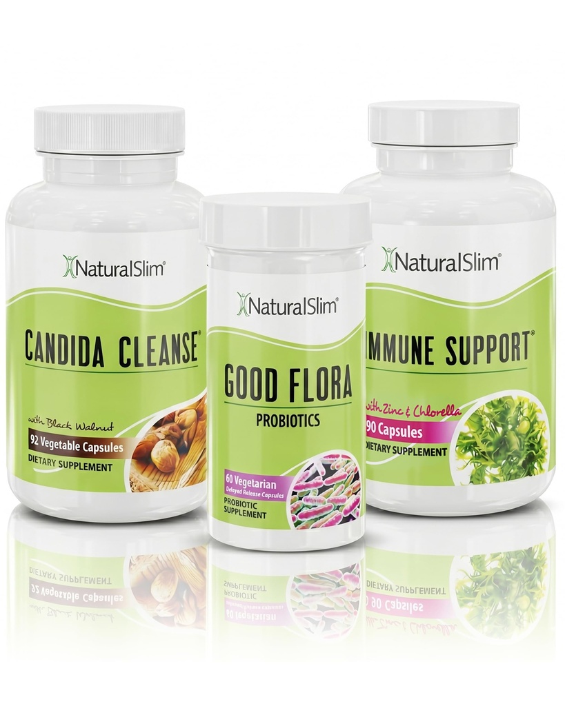 NaturalSlim Candida Cleanse Support Supplements Sche - Candiseptic Kit Anti Overgrowth, Gut & Colon Cleansing 242 Capsules Total - 28 Days Cleansing Program Formulated by Frank Suarez (2 Pack)