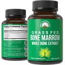 Peak Performance Grass Fed Bone Marrow - Tüm Bone Extract Supplement 180 Capsules Superfood Pills Rich in Collagen, Vitaminler ve Platinum Asits. from Bone Matrix, Marrow, Cartilage. Ancestral Tabletler